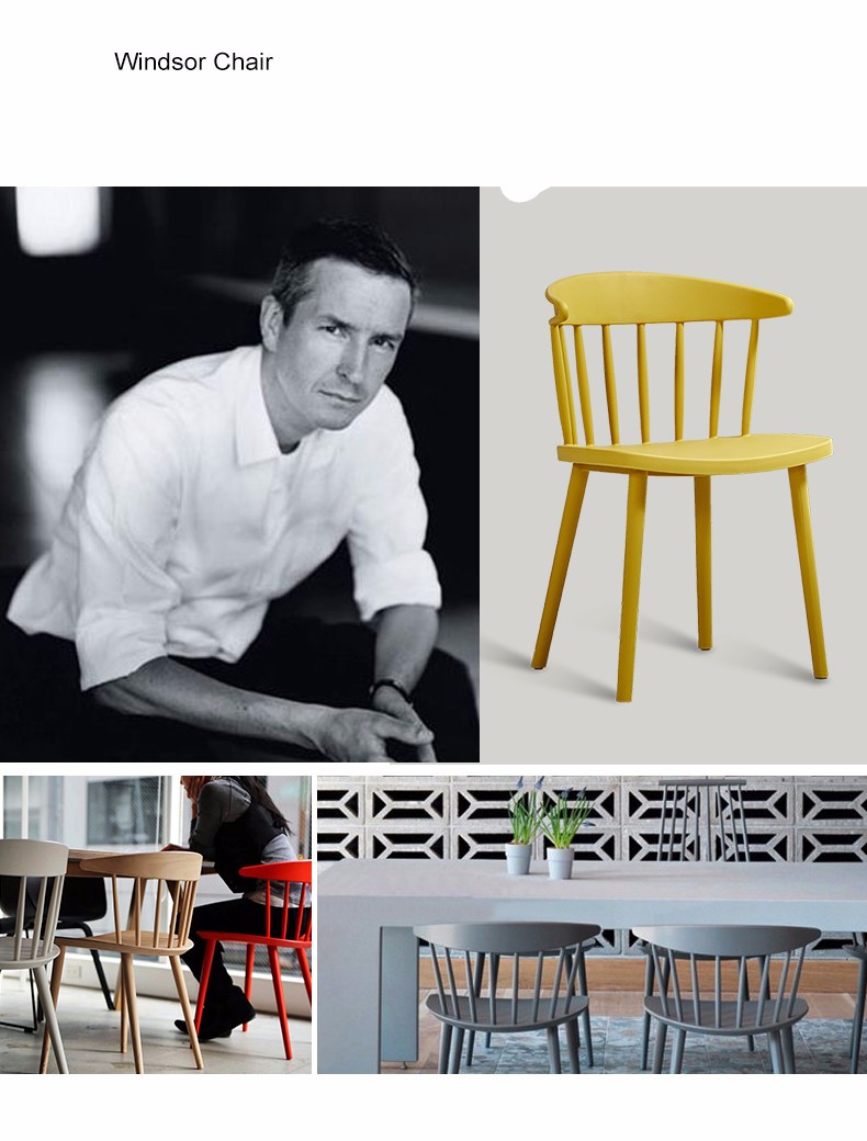 colorful pp plastic chairs dining modern windsor chair