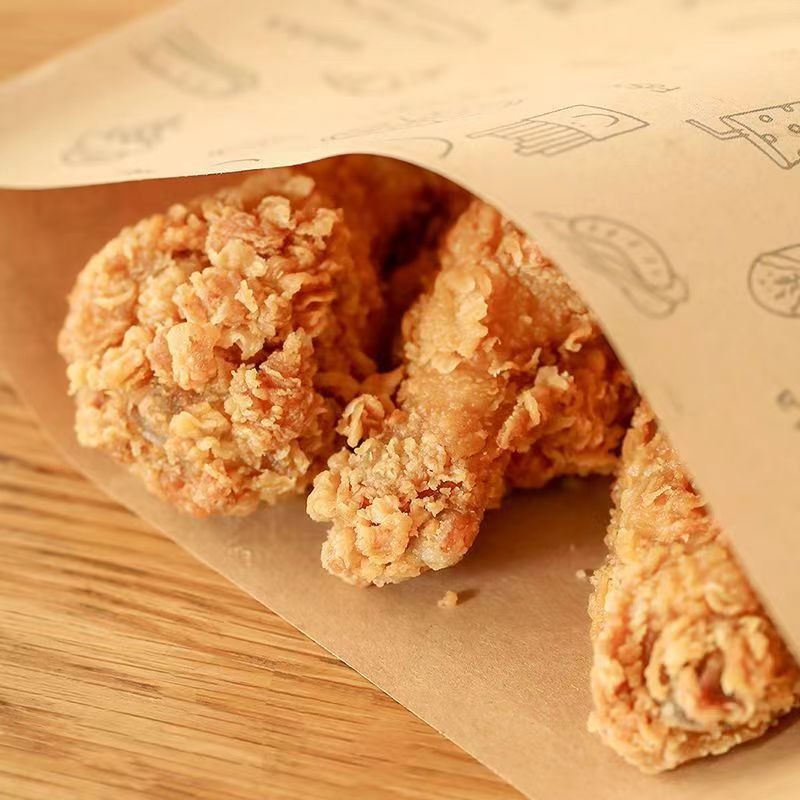 Custom Printed Paper Bags Kraft Paper Oil Proof Disposable Take Away Barbecue Shaobing (Baked Cake in Griddle) Pancake Food Package Snack Bag
