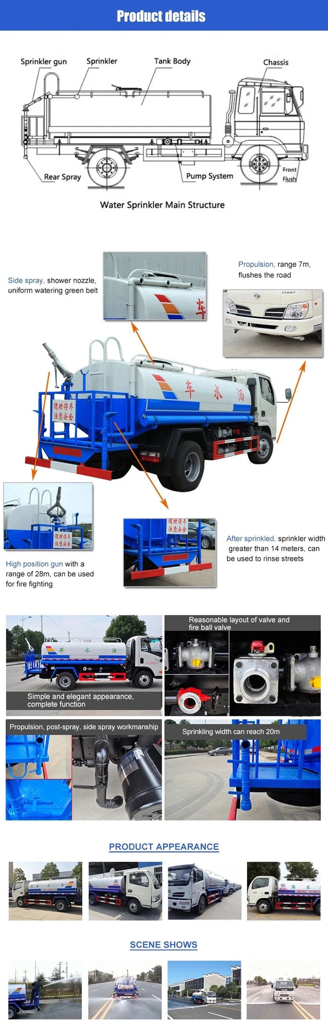 Shacman X3000 400HP 20000liter 10 Wheels Heavy Road Sprinkler Sanitation Water Tanker Truck