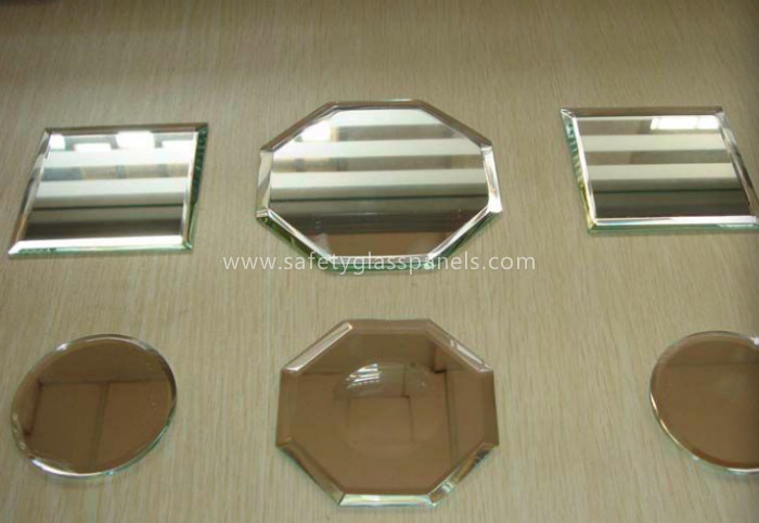 Round Beveled Solar Silver Decorative Coating For Glass / Sliding Door Mirror