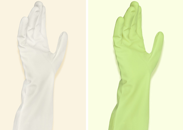 Puting Latex Gloves thick work protection resistant kitchen food wash wear rubber household soft white S