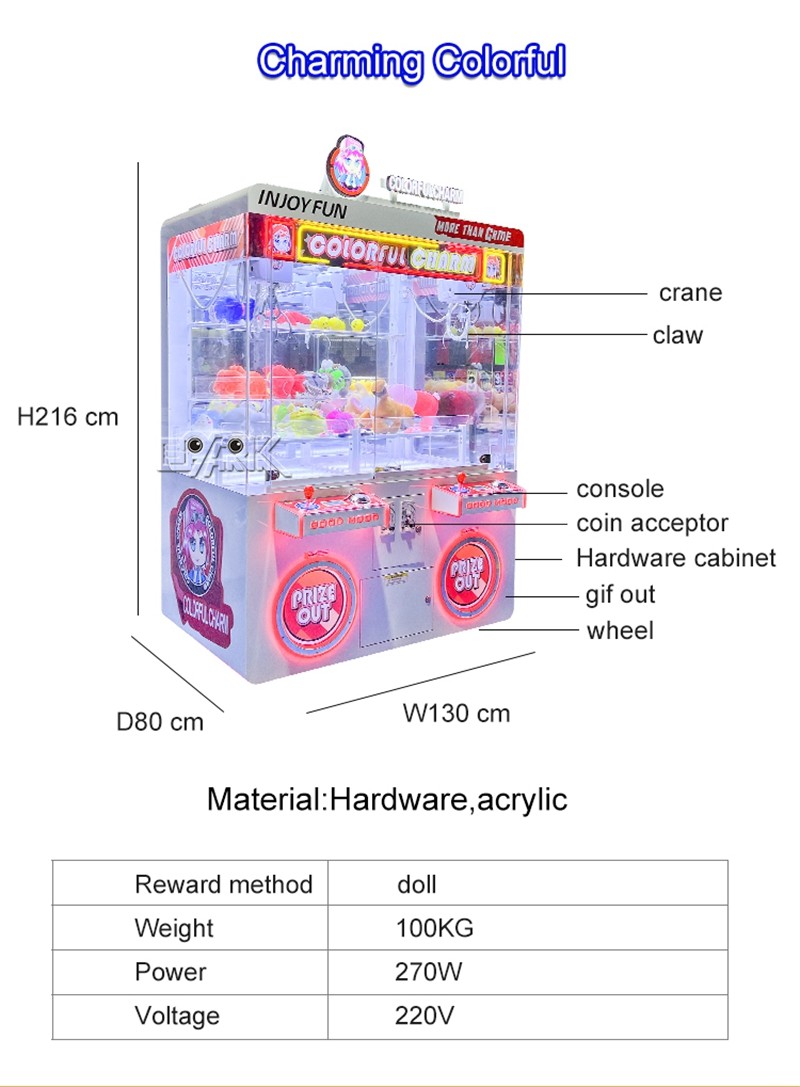 Coin Operated Prize Vending Machine Claw Toy Crane Machine