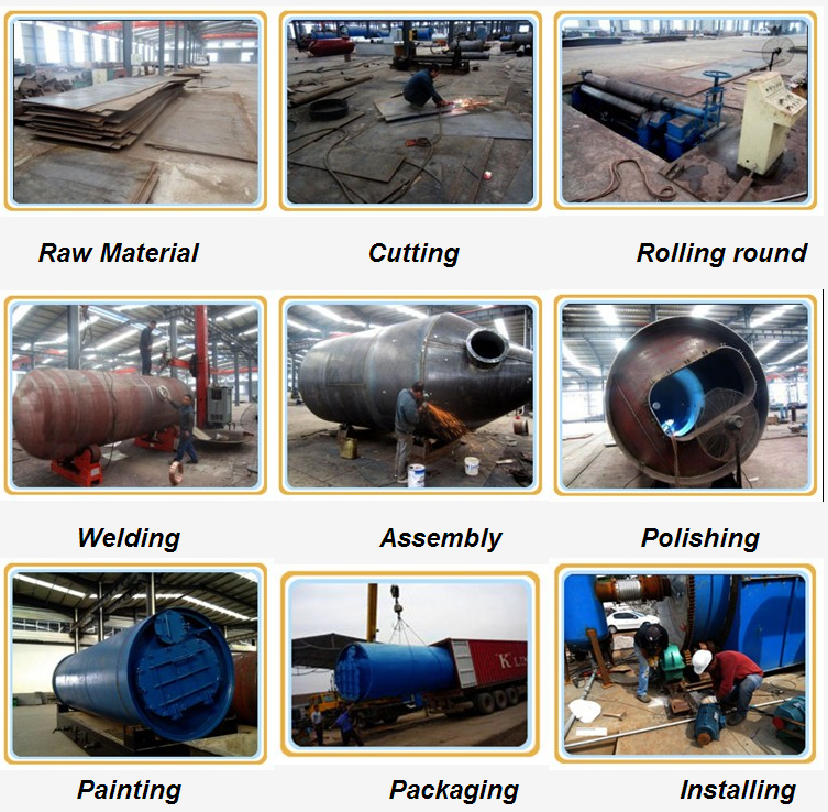 15.5kw Rotary Type Recycle Convert Waste Tires and Plastic to Fuel Oil Pyrolysis Machines
