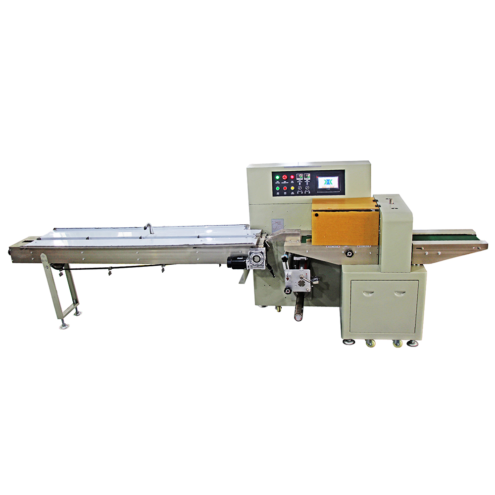 Down-walking paper bag conveyor belt horizontal packaging machine customized mask daily necessities food film packaging