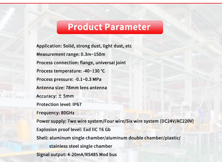 Mounting Type UNIVO UBLG-80D 80G Radar level gauge for precise solid liquid detection