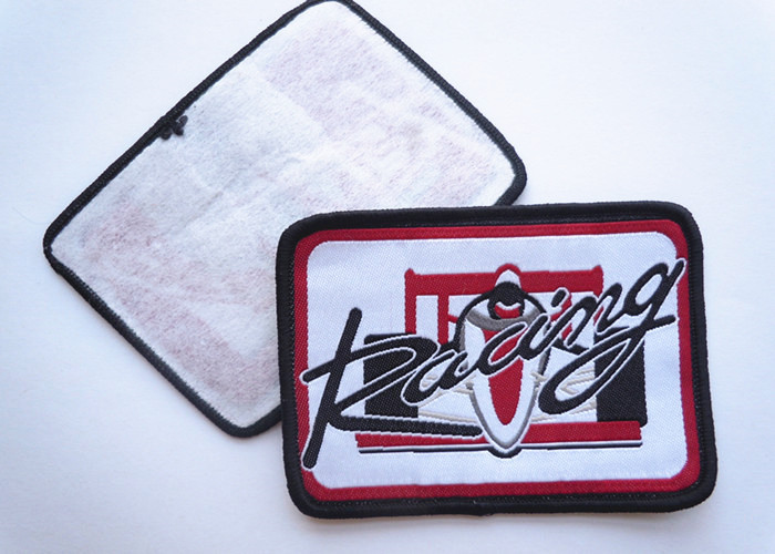 Polyester Woven Custom Clothing Patches Self Adhesive Embroidery