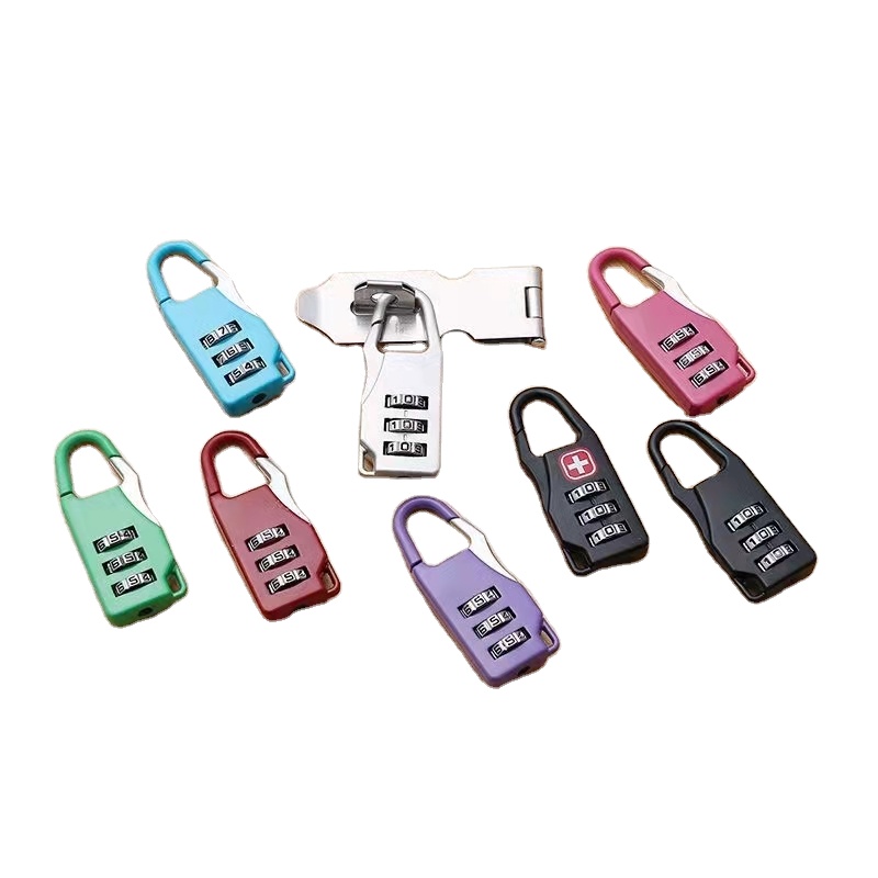 ODM Zinc Alloy Metal Bag Lock Mini Combination Padlock 3 Digit For Gym Backpack