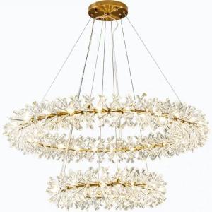 China Modern Diameter 80cm Height 30cm Round Hanging Crystal Chandelier on sale
