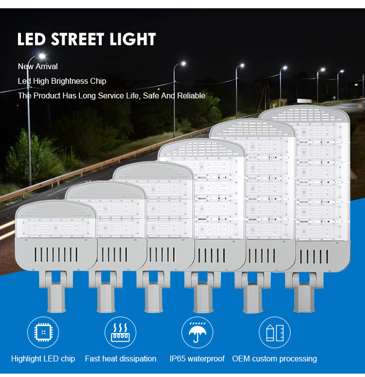 50W 100W 150W 200W 250W Pole Mounted Solar Street Lights Oem Odm