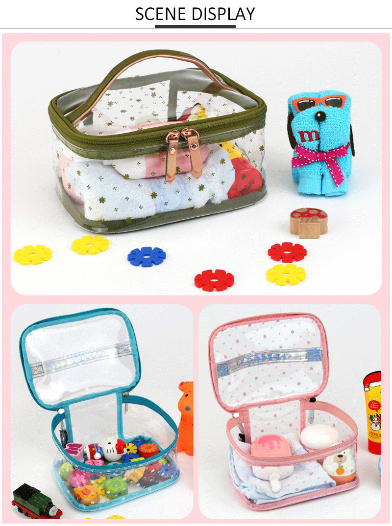 Waterproof Clear Zipper Makeup PVC Cosmetic Bag