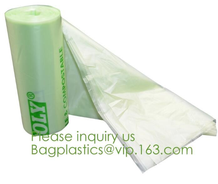 Eco friendly Compostable Biodegradable commercial bags,100% Environment Friendly Compostable Cornstarch Garbage Bags pac