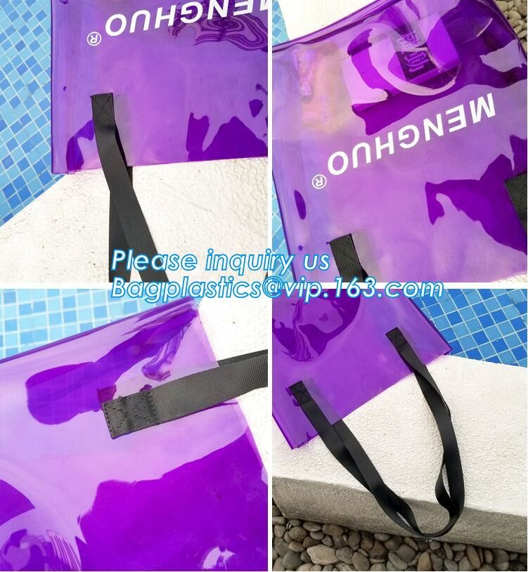 Zipper closure Stadium Bag Transparent Tote Bag Large Beach Bag And Totes With Zipper Carry Shopping Bag For Women