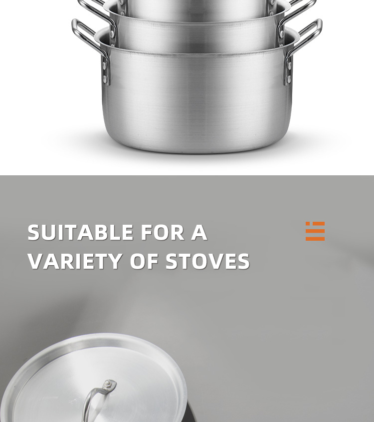 Hot Sale Restaurant Soup Pot Aluminum Cookware Stock Pots Cooking Ware Set Aluminum Cooking Pot Set