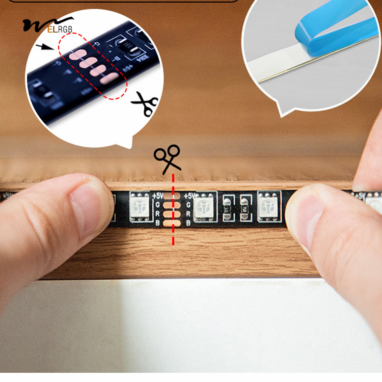 Esports Room Bedroom Decoration LED Strip with USB Atmosphere Light and Remote Control