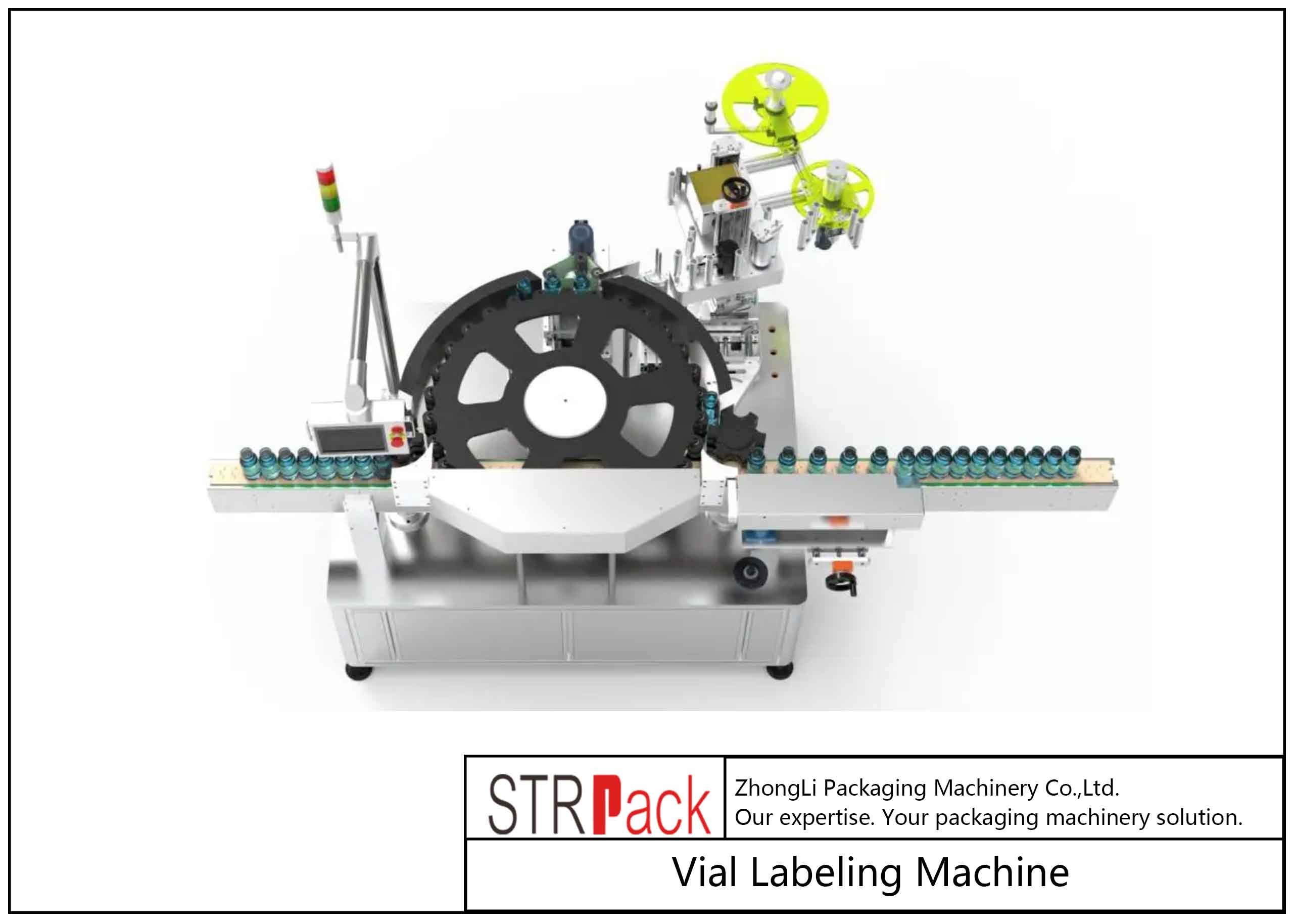 Rotary Table Vial Bottle Labeling Machine 500pcs/Min