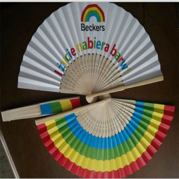 Handmade Foldable Hand Fans Wedding Gift Double Sided Custom Bamboo Fans