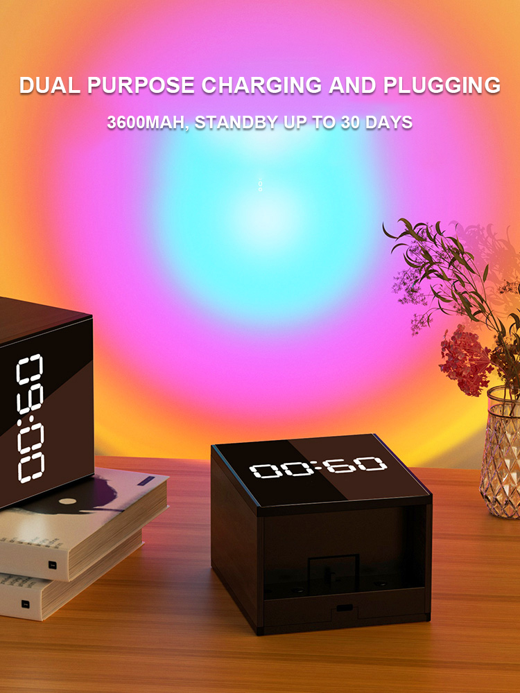 Light Controlled Bedroom Lamp Rechargeable Sunset Lamp with 3- and Internet Celebrity