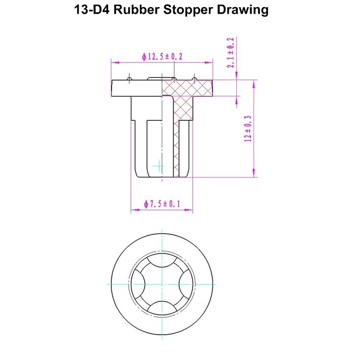 Grey Chlorobutyl Rubber Stopper , Small Rubber Stoppers For Medicinal Glass Vials