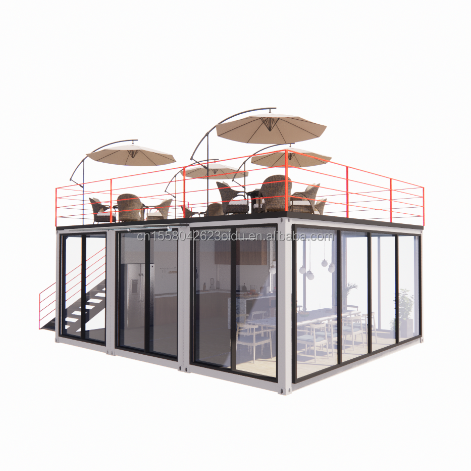 20ft or 40ft Modular Container Small Kitchen Garden House Customized Color Prefabricated Warehouse for Country Marke