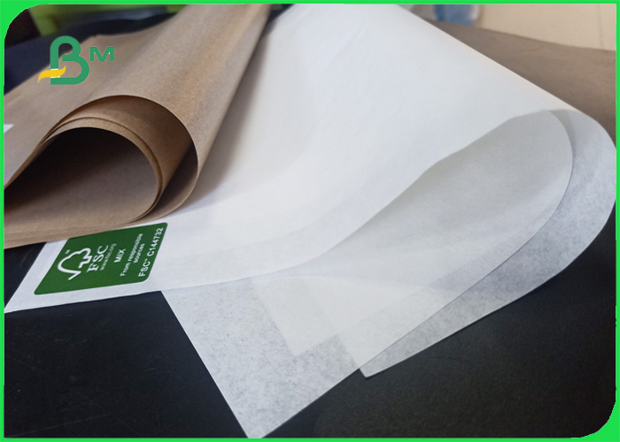FSC food grade 30gsm 40gsm one side coated white / brown craft paper for paper bags