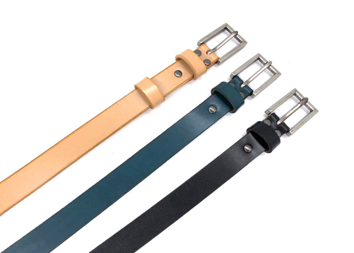 Ladies Handmade Real Leather Belt 90-130cm Length 20MM Width Blue Color