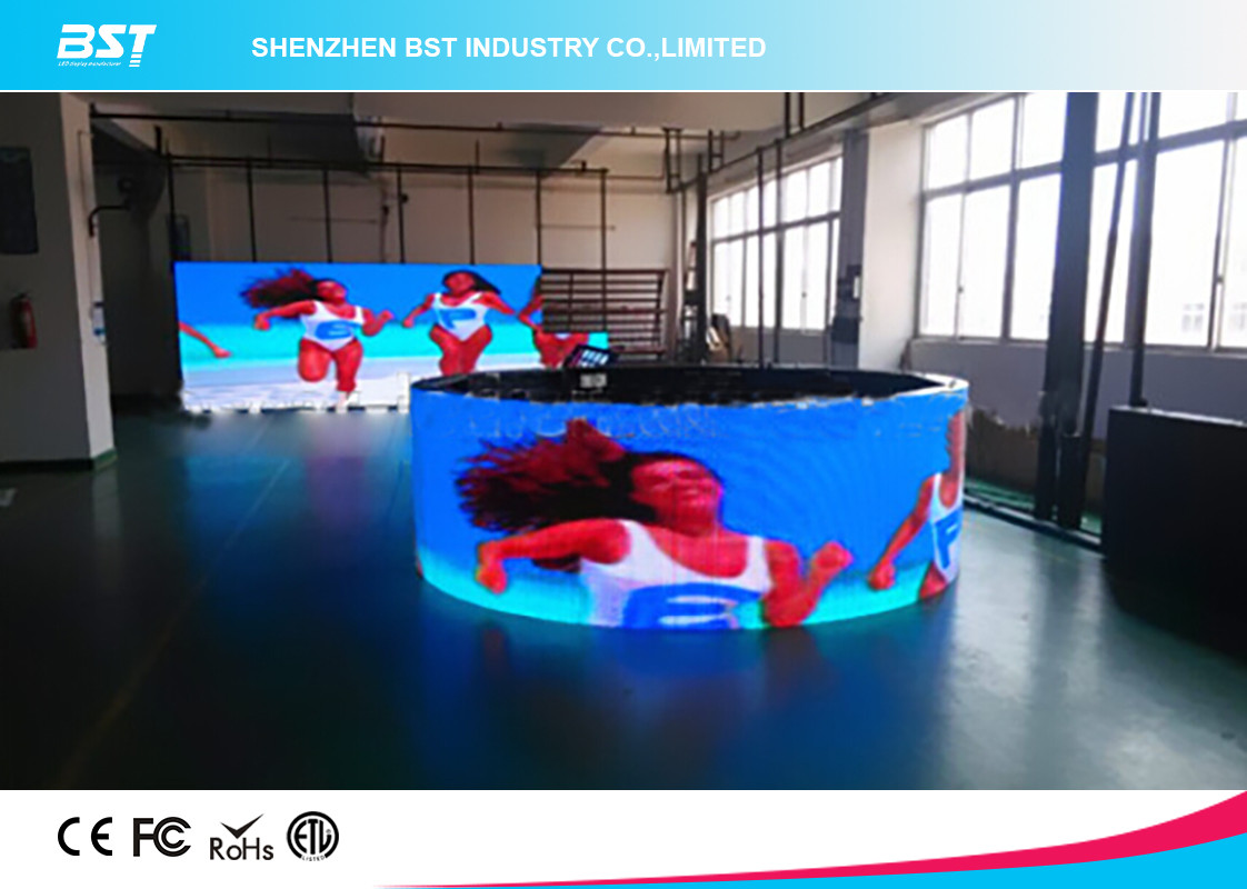 P16 SMD3535 Outdoor Flexible Curved LED Display screen with higher brightness & water proof for shopping certer