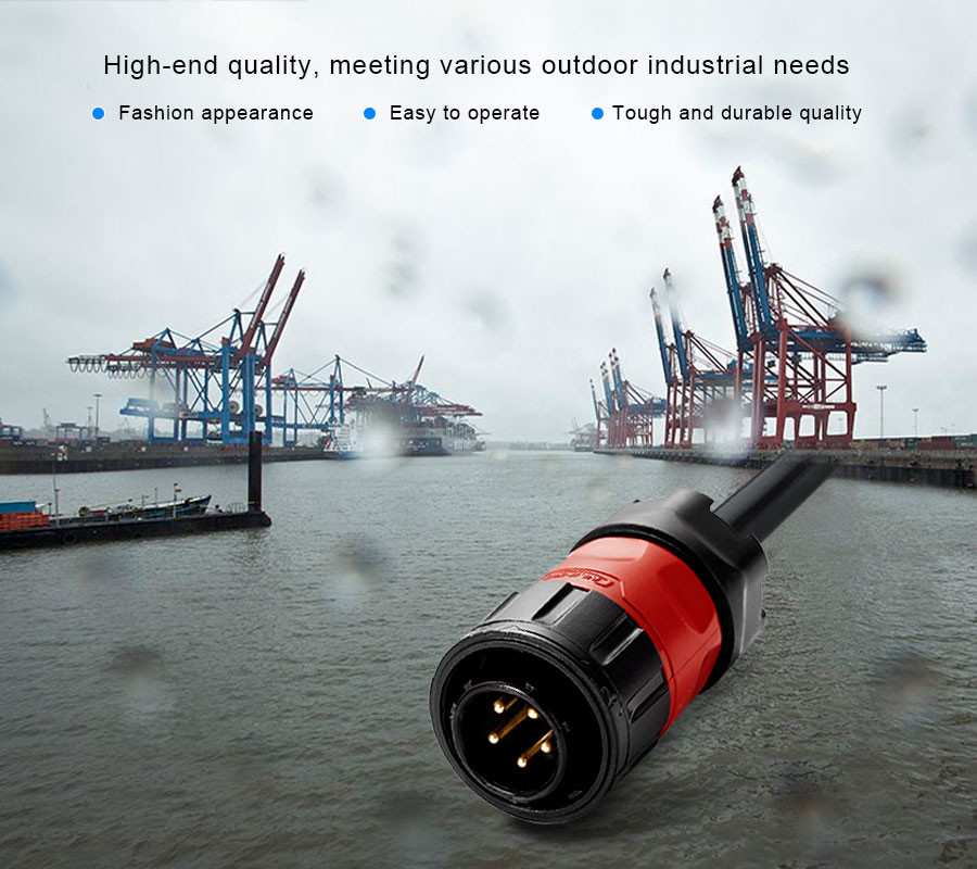 High Quality PBT Plastic Material IP67 Circular 5 Pin Wire Connector