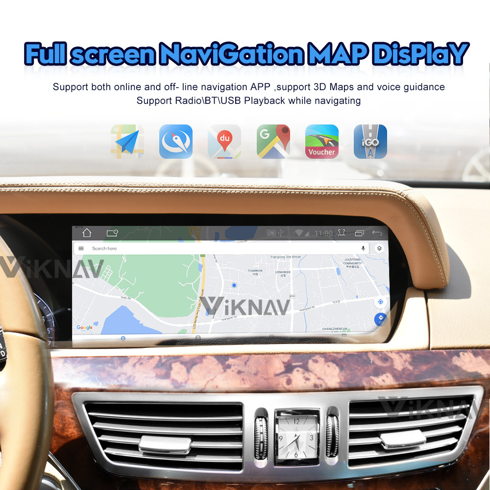 12.3 Inch android head unit Mercedes BENZ S Class W221 W216 car stereo with apple carplay