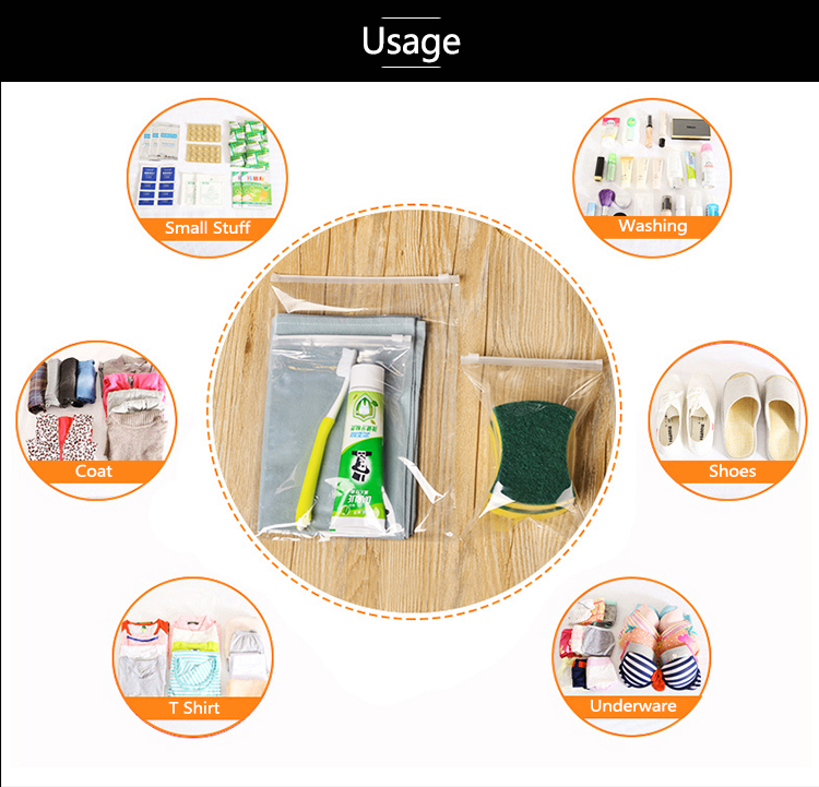 Cosmetic Waterproof Tote Plastic Clear Zip Makeup Shopping Crossbody Stationery Set Zipper Pvc Bag,Slider Zipper Bag Pla