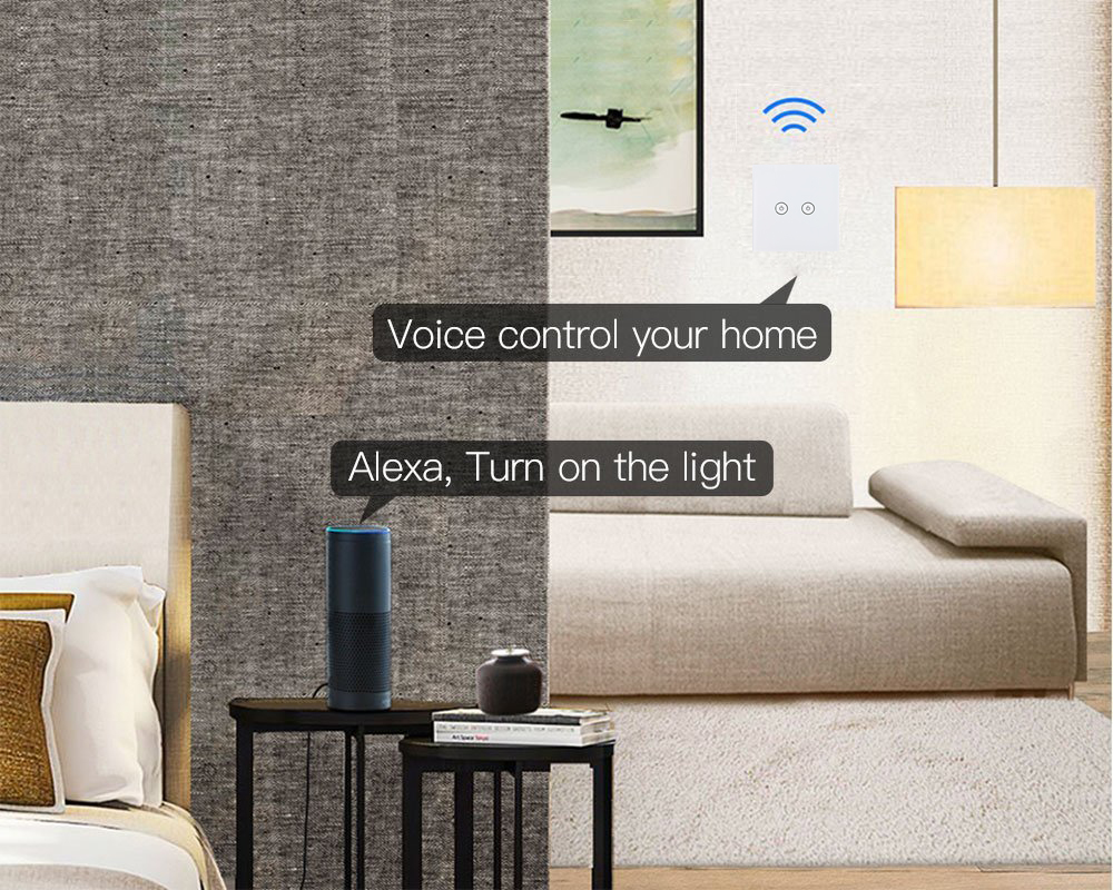 TUYA WIFI Remote Control Switch Crystal Tempered Glass And ABS Plastic Material