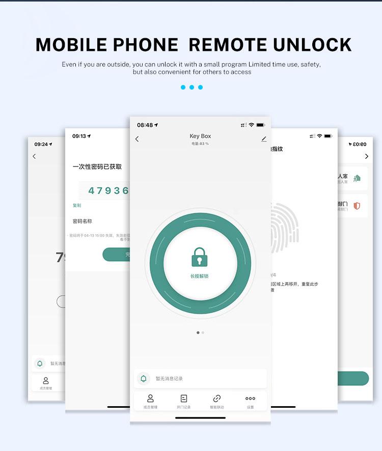 Semi Automatic Smart Door Lock Fingerprint Aluminum Alloy Material
