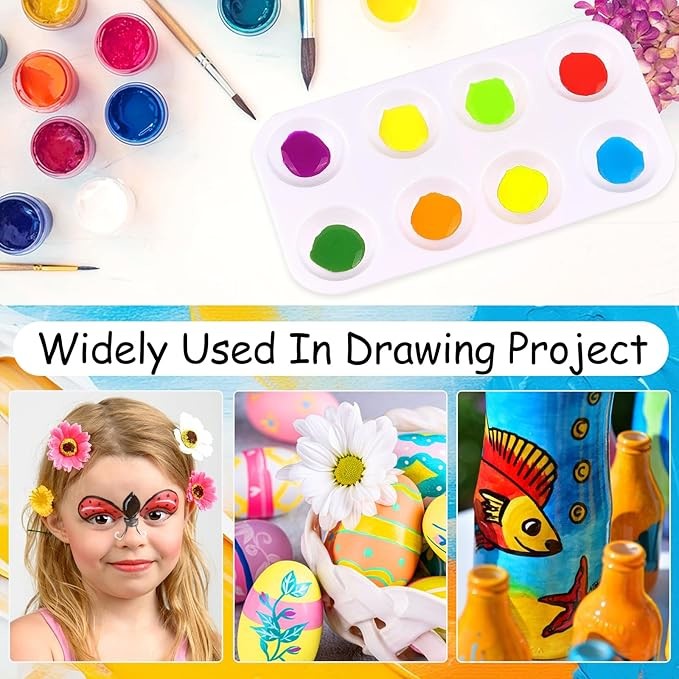 Rectangular White Plastic Paint Pallets With Hanging Hole For Kids Student Artist