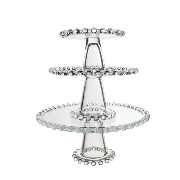1-3 cake stand set eco-friendly lead-free crystal transparent dome glass cake