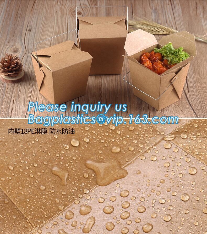 Cheap Cardboard foldable kraft paper lunch box with window,Lunch noodle fast food kraft paper box by customized logo pri