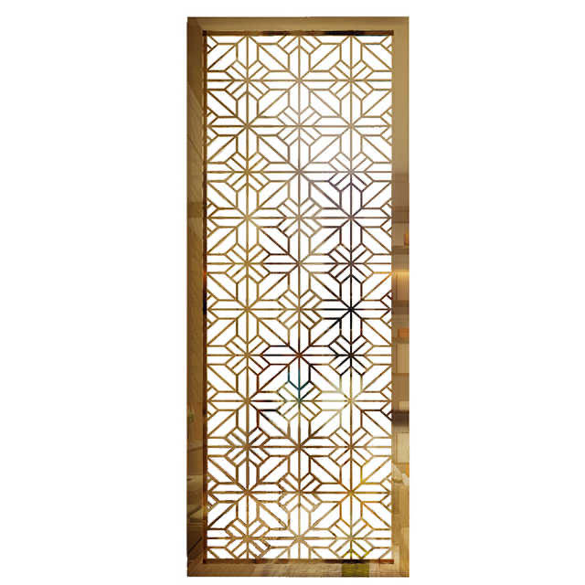 Gold Mirror 304 Stainless Steel Partition Metal Folding Room Divider
