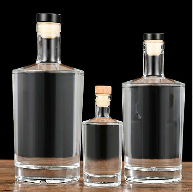 Glass Bottles 500ml 750ml Gin Rum Vodka Whisky Cognac Napoleon Brandy with Custom Size
