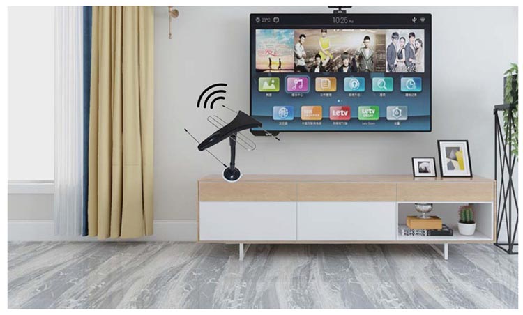 Home 5dBi VHF UHF Amplified TV Antenna Indoor Easy Setup