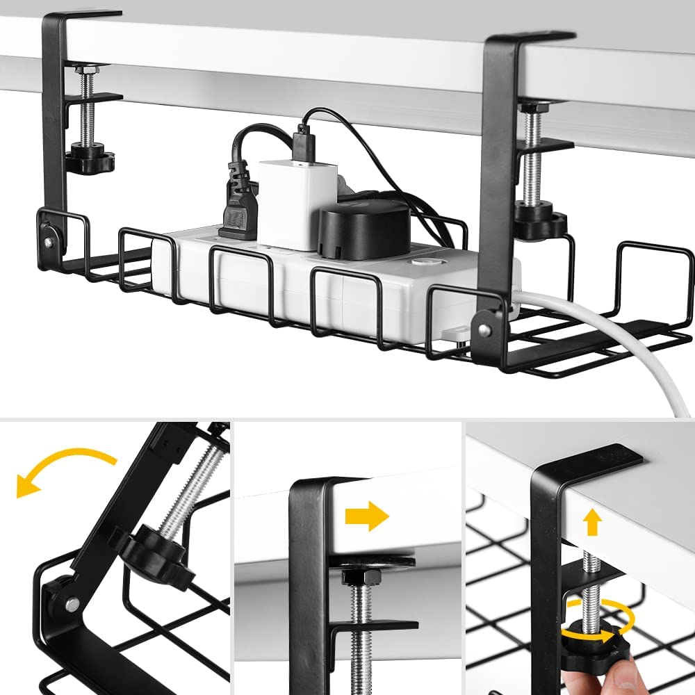 Stocked Metal Cable Tray Pack of 2 Cable Duct Desks for Streamlined Cable Arrangement