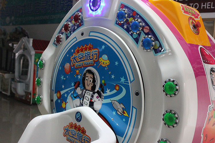 Space Travel Kiddie Ride Arcade Game Machine Coin Operated Double Seats