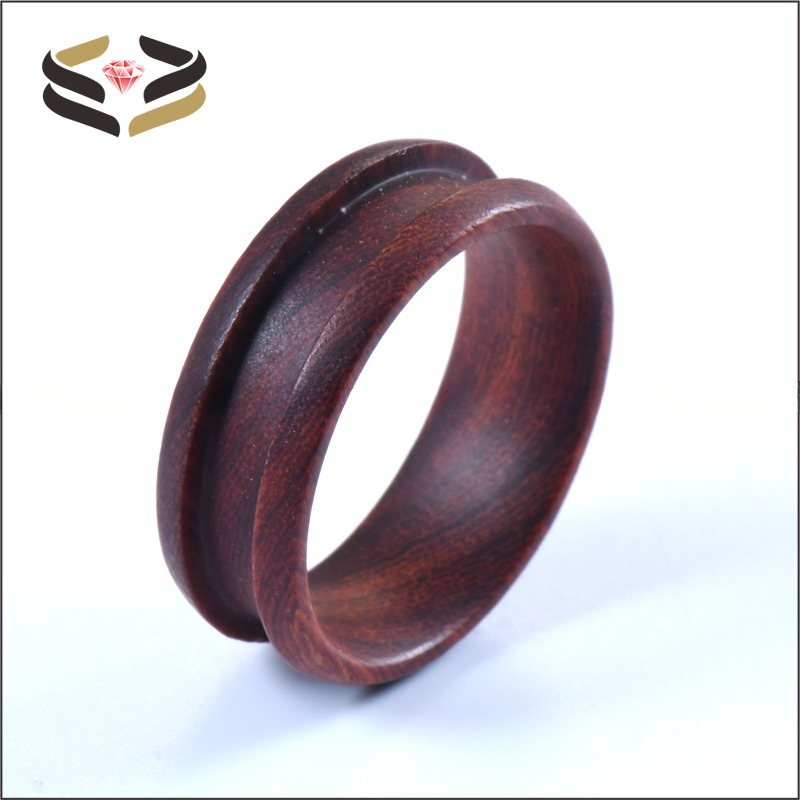 Religious Type Solid Wood Rings 6mm 8mm For Inlay Blank