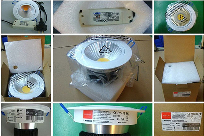 White/black/silver housing Meanwell Dali dimmable driver 6-50W led downlight/ceiling light