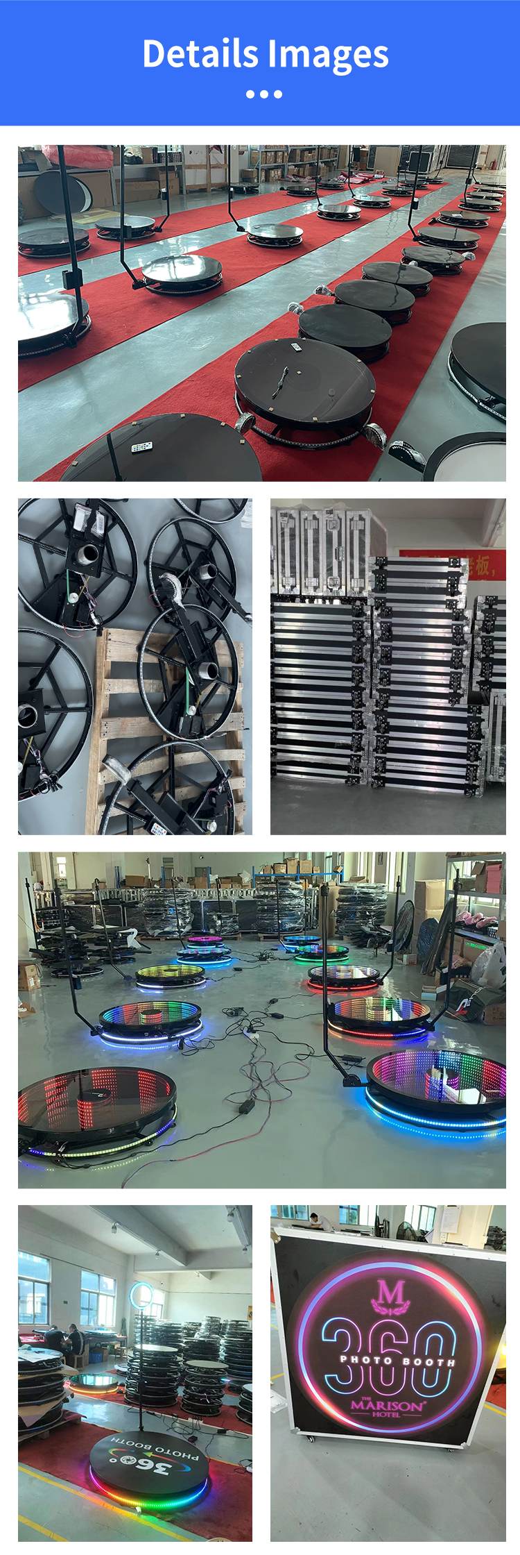 High Capacity 360 Photo Booth with Digital Backdrop Edit Software and Remote Control