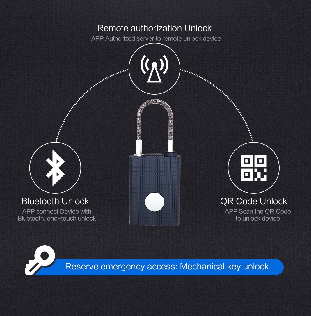 Warehouse Door Remote Control Padlock 3200Mah Bluetooth Energy Saving