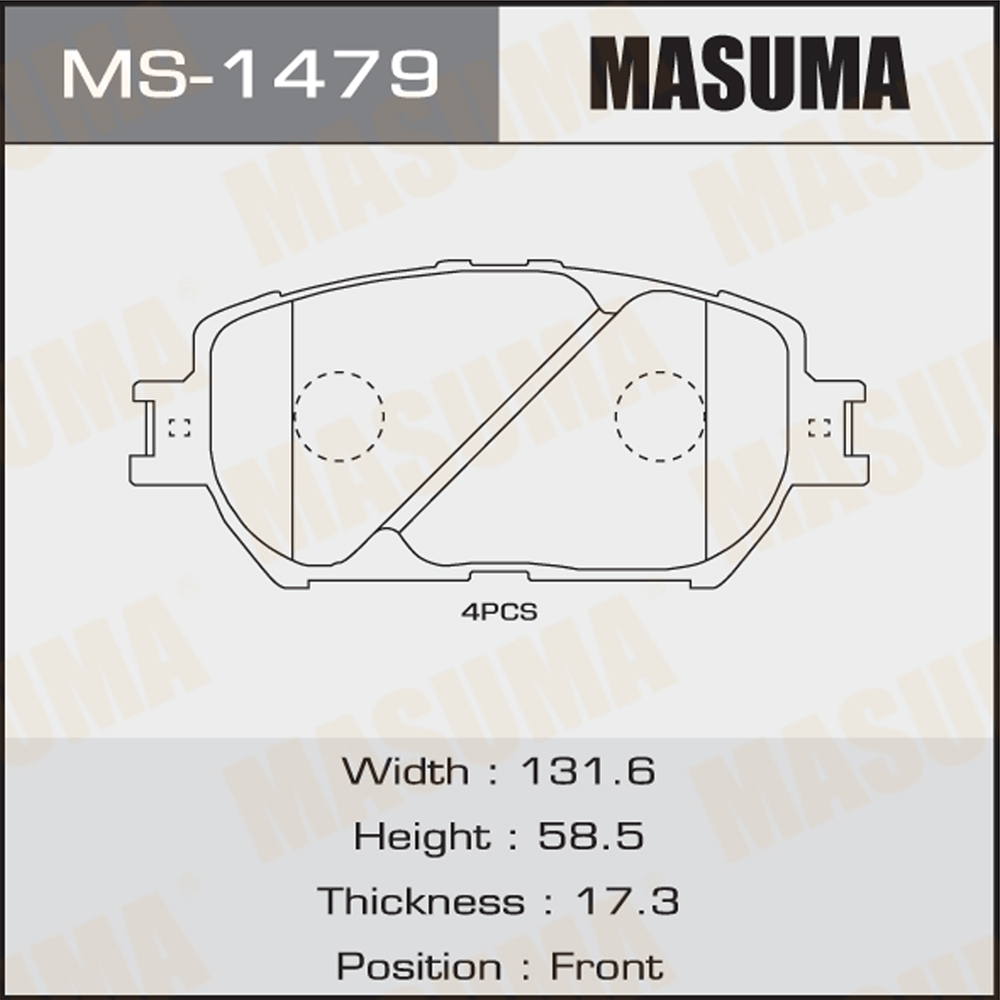 Yes MS-1479N MASUMA Auto Wearing Part Low Met Brake Pads Set 04465-33240 XZU308