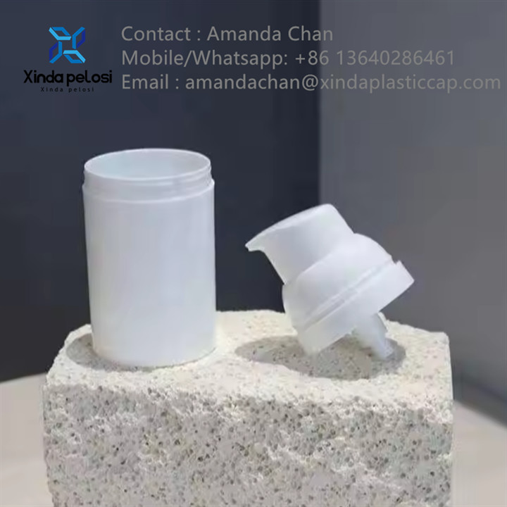White PP Plastic Airless Pump For Cosmetic Personal Care Packaging Bottle