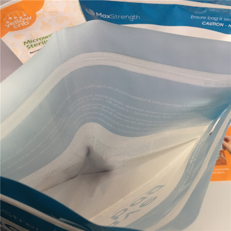 Oven Microwave Cooking Stand Up Zipper Pouch For Liquid Organic Soup Packaging