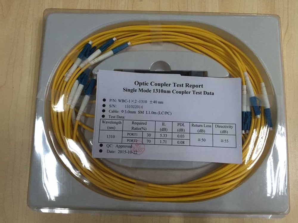 FTTH Singlemode 1x2 50/50 LC UPC ABS fiber optical splitter fbt coupler 1310nm or 1490nm or 1550nm