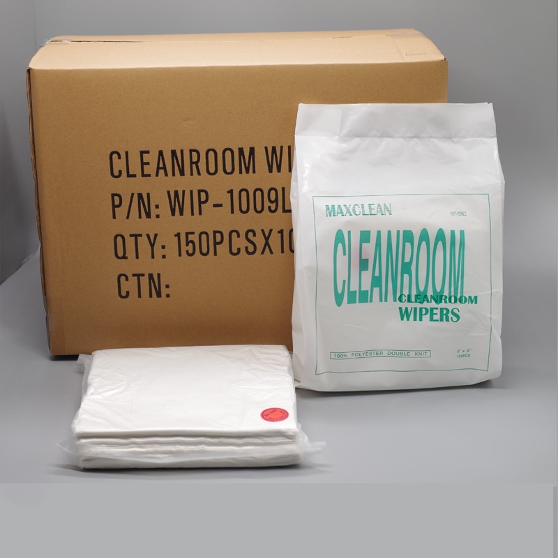 9x9" Polyester Cleanroom Microfiber Wiper 140gsm Non Woven