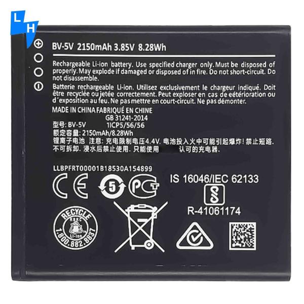 Mobile Phone Black 2150mAh BV-5V Battery for Nokia 1 TA-1047 Durable and Long