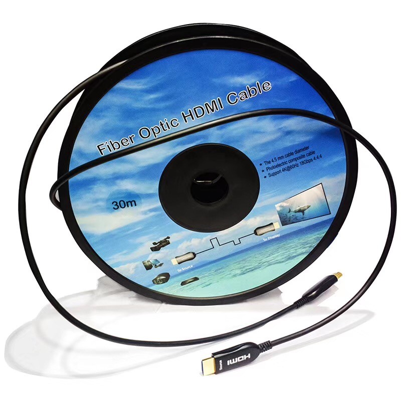 HDTV cable 2.0 Without chip 2.0V 4K*2K 18 Gbps Fiber Optic PVC HDTV 4k@60Hz 5M-50M